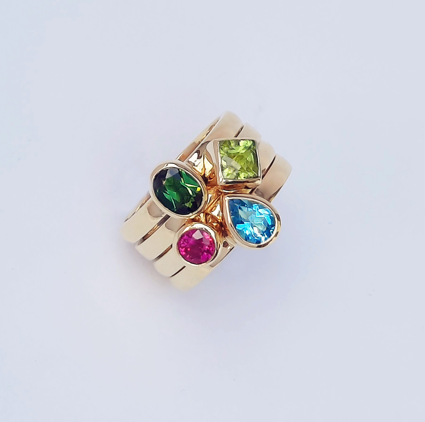 18ct Family Birthstone Stack Rings