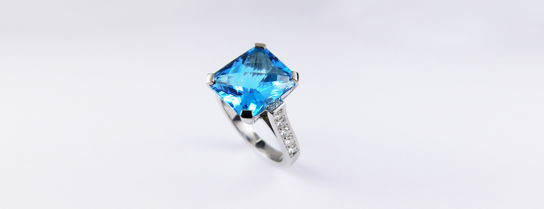 Blue Topaz & Diamond Cocktail Ring