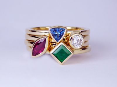 Family Birthstone Stack Rings