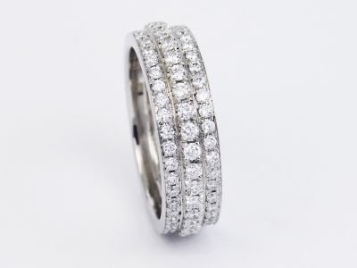 3 Row Diamond Eternity Ring