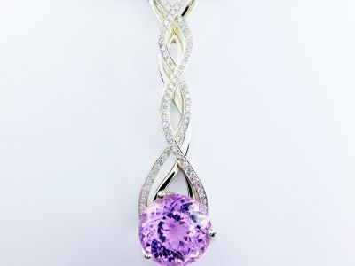 Kunzite and Diamond Cascade Pendant