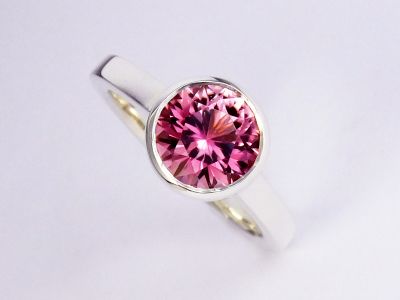 Pink Tourmaline Silver Ring