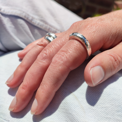 Plannished Silver Ring