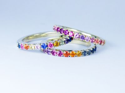 Rainbow Sapphire Rings