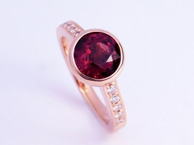 Diamond and Garnet Ring