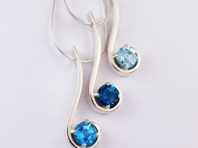 Blue Topaz Signature Pendants